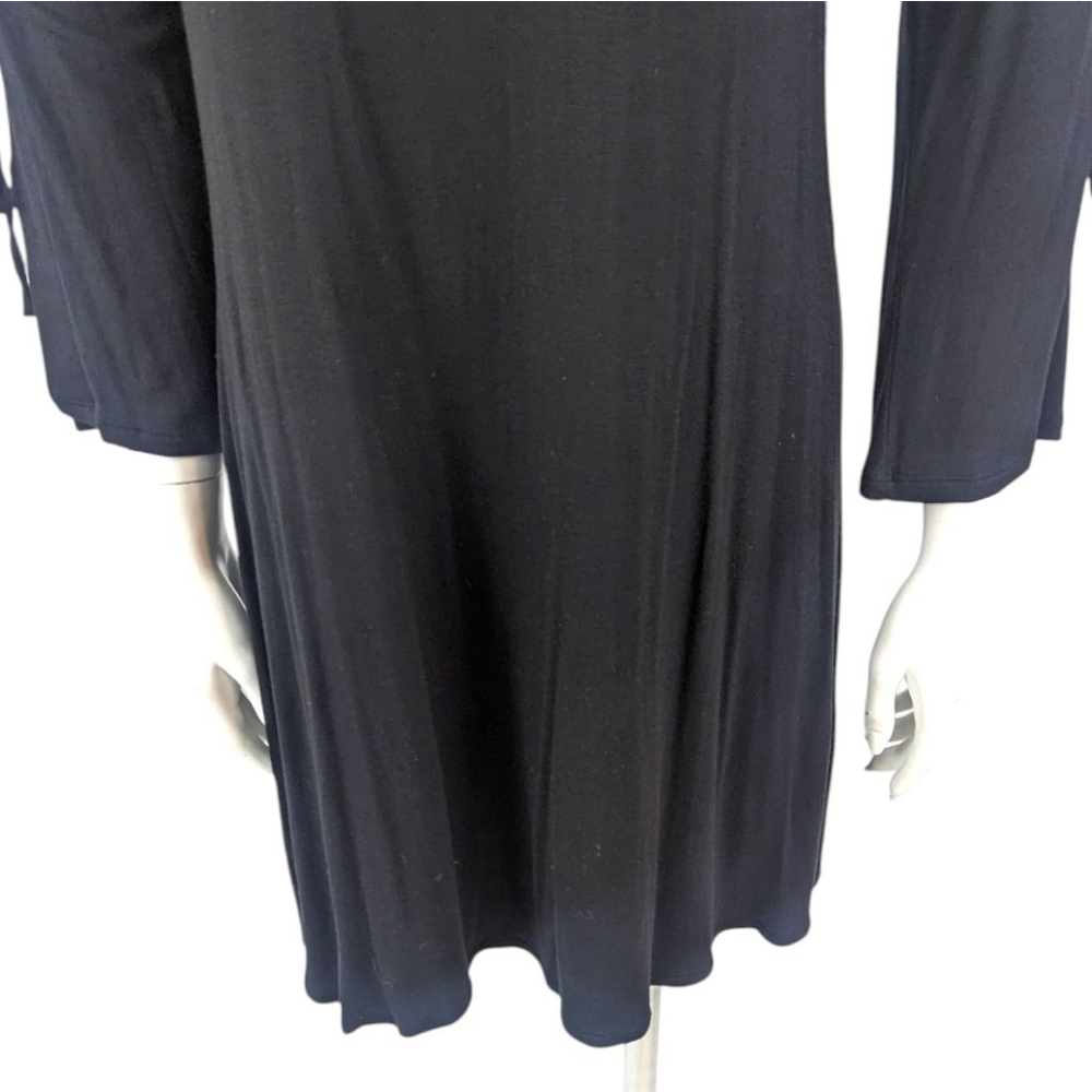 Express Long Sleeve Knit Dress NEW Women's Small Black Corset Tie Arm - Picture 5 of 10